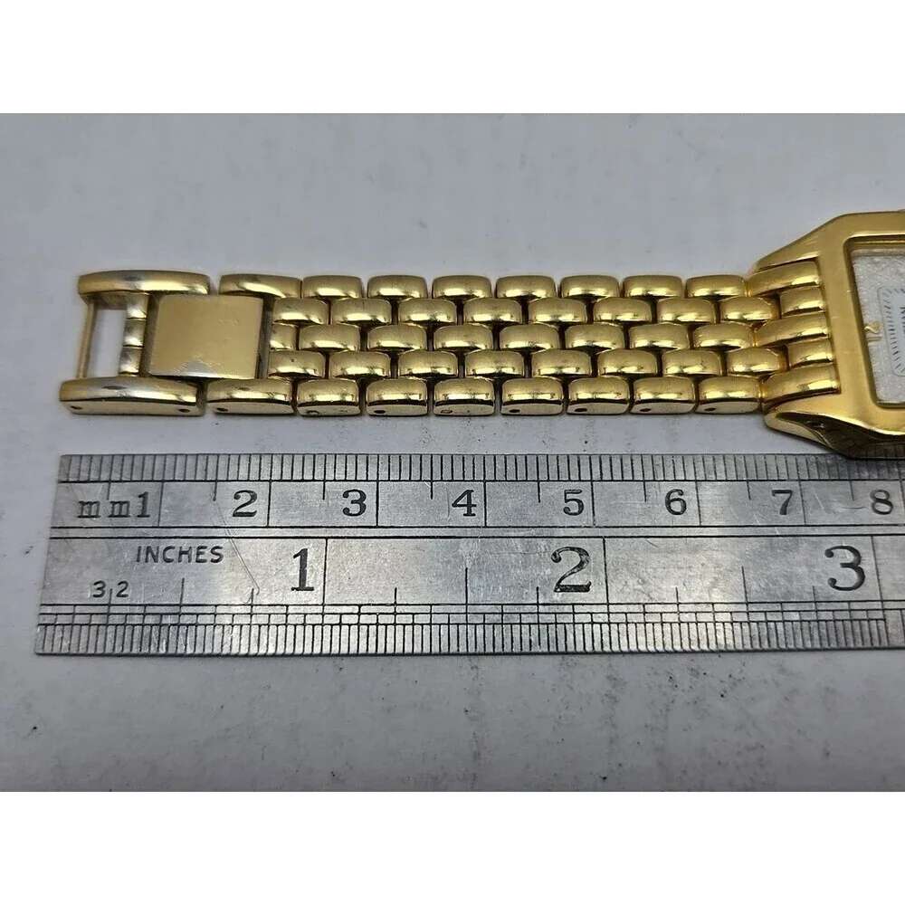 Waltham WAW045 Gold Tone Square Quartz Womens Watch New Battery Size Small